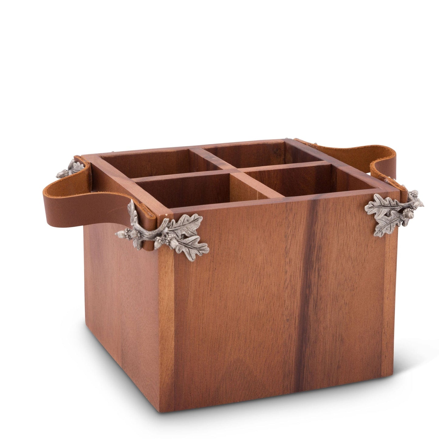 ACORN OAK LEAF FLATWARE CADDY – WOODEN UTENSIL HOLDER