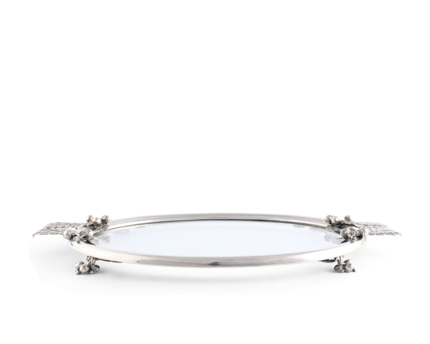 ACORN & OAK LEAF OVAL GLASS TRAY