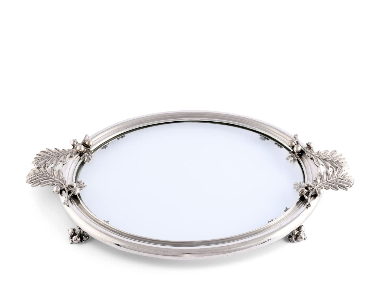 ACORN & OAK LEAF OVAL GLASS TRAY