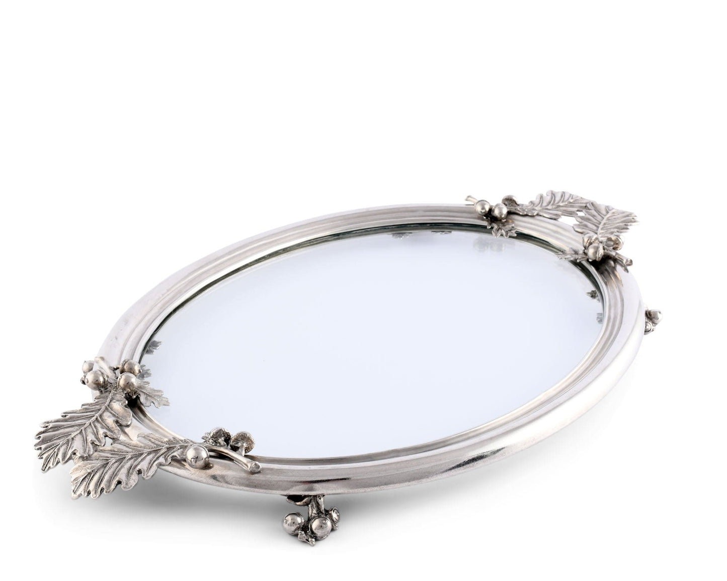 ACORN & OAK LEAF OVAL GLASS TRAY