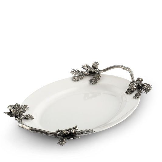 ACORN OAK & LEAF STONEWARE TRAY – SMALL SERVING TRAY