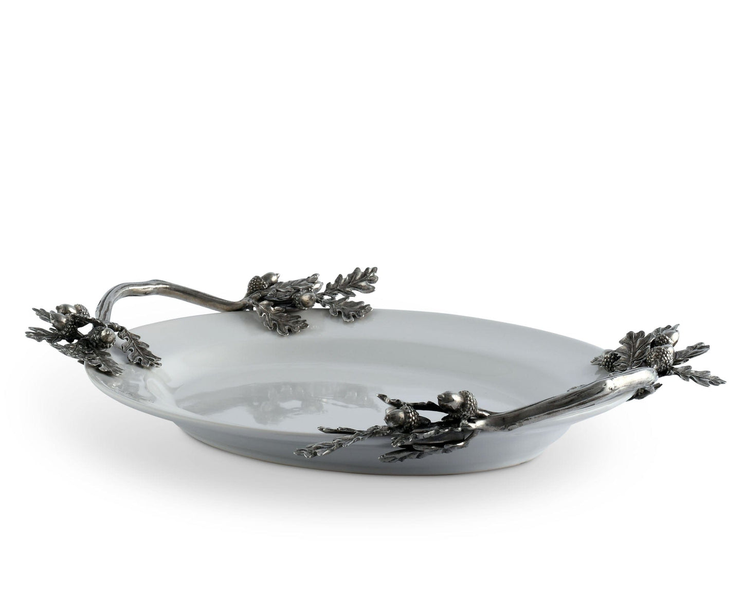 ACORN OAK & LEAF STONEWARE TRAY – SMALL SERVING TRAY