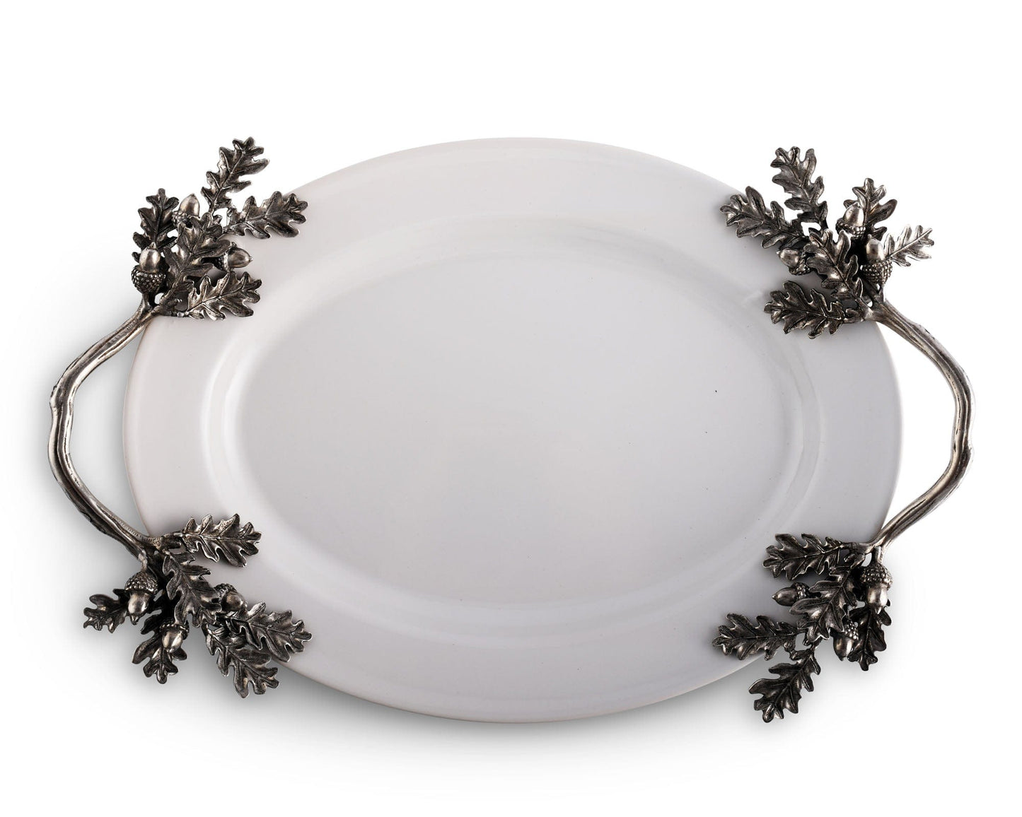 ACORN OAK & LEAF STONEWARE TRAY – SMALL SERVING TRAY