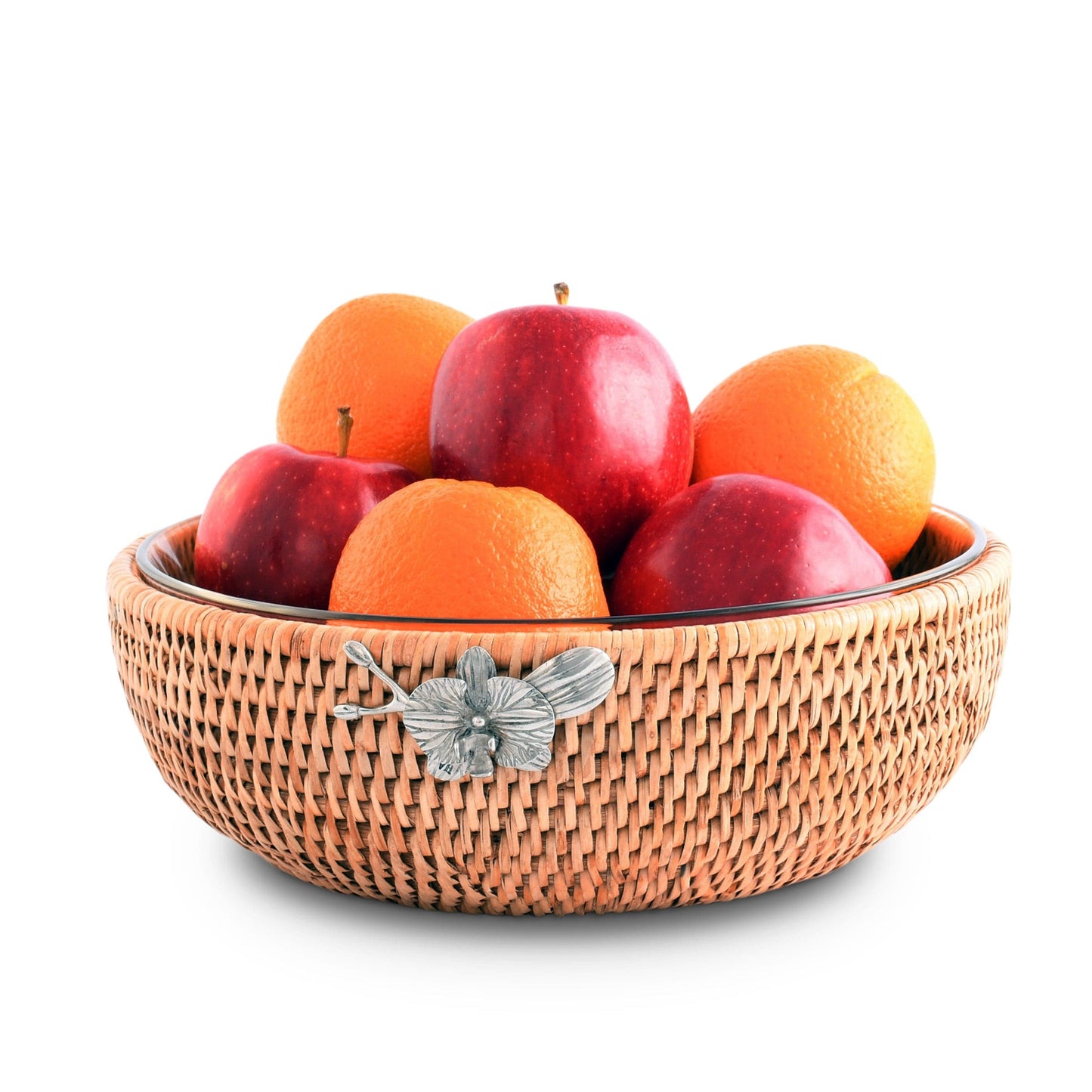 Orchid  Hand Woven Wicker Natural Rattan Serving Bowl