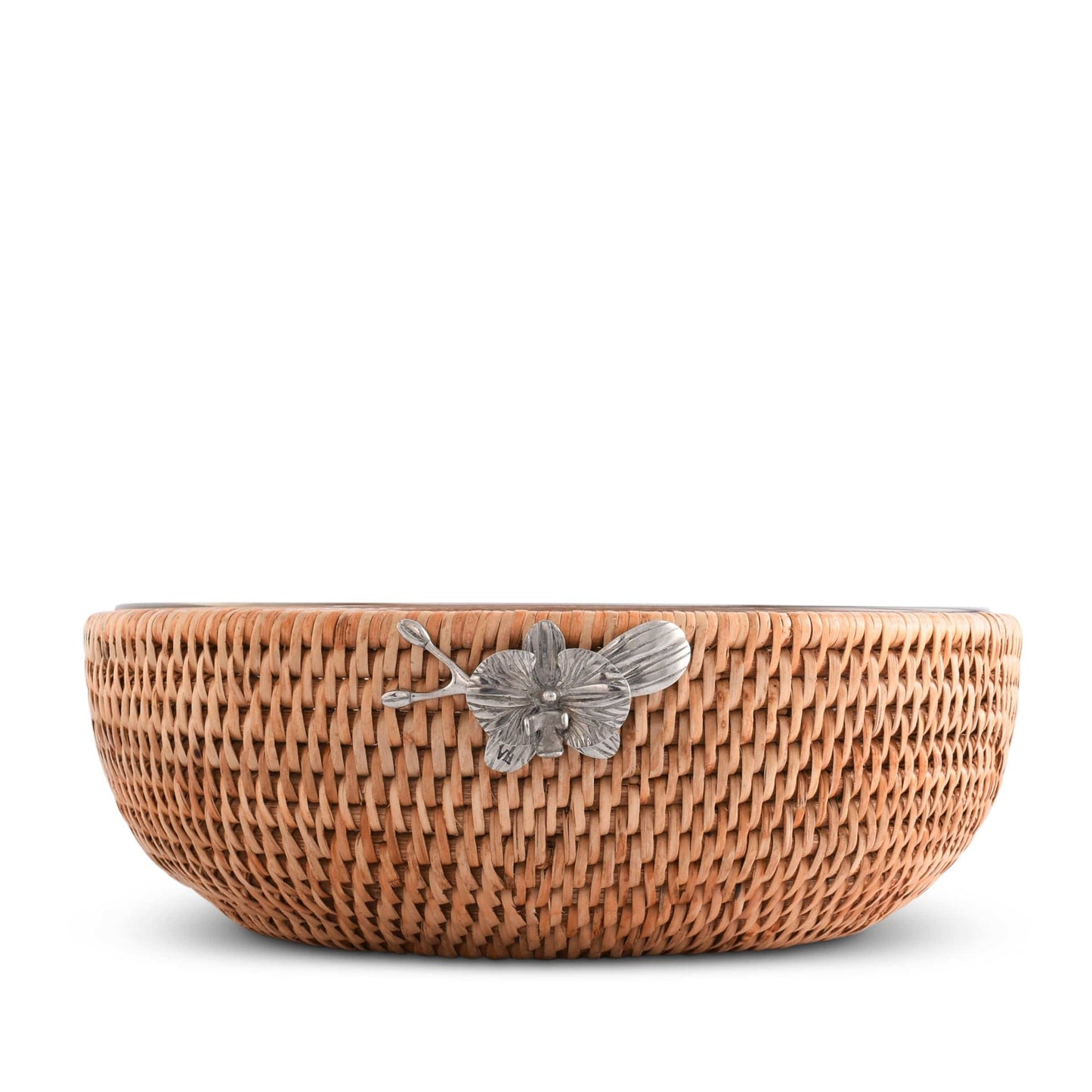 Orchid  Hand Woven Wicker Natural Rattan Serving Bowl