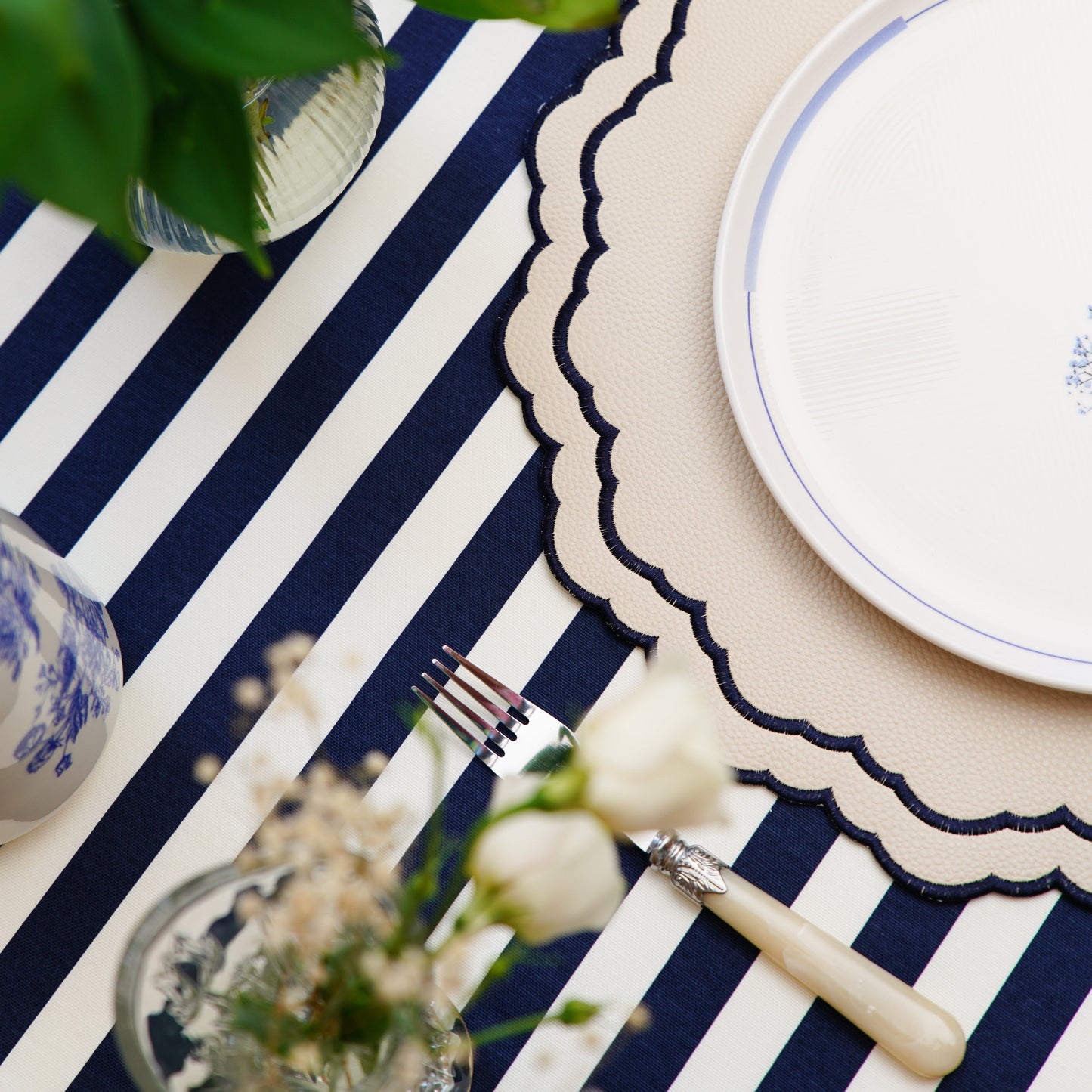 Organic cotton-poly custom tablecloth designed for effortless hosting: water-repellent protection, stain resistance, and a polished look for home or events. Available for fast USA shipping.