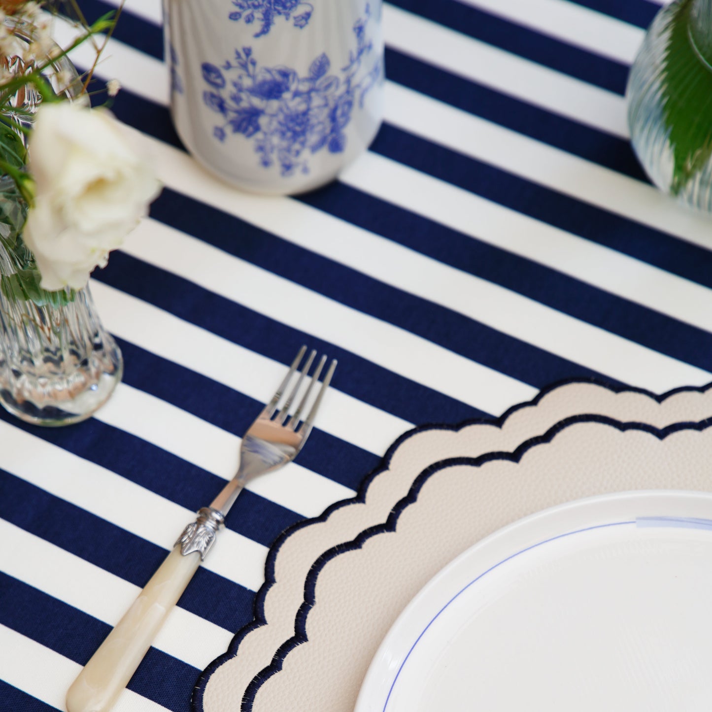 Luxury-feel custom tablecloth crafted from an organic cotton-poly blend with a water-repellent, stain-resistant finish—ideal for everyday use, parties, and events. Fast USA shipping.