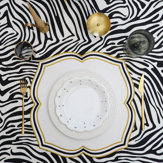 Zeal White Square Faux Leather Placemat – designed for elegant dining with detailed edge stitching, crafted from cruelty-free materials and easy to maintain.